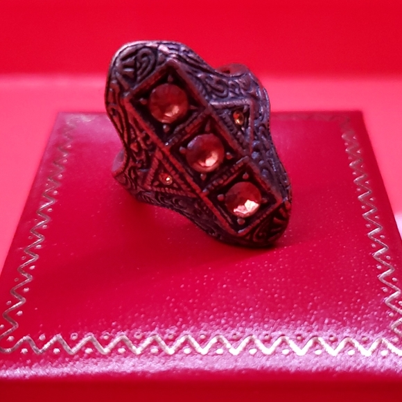 Art Deco Gold Topaz Ring - Picture 5 of 11